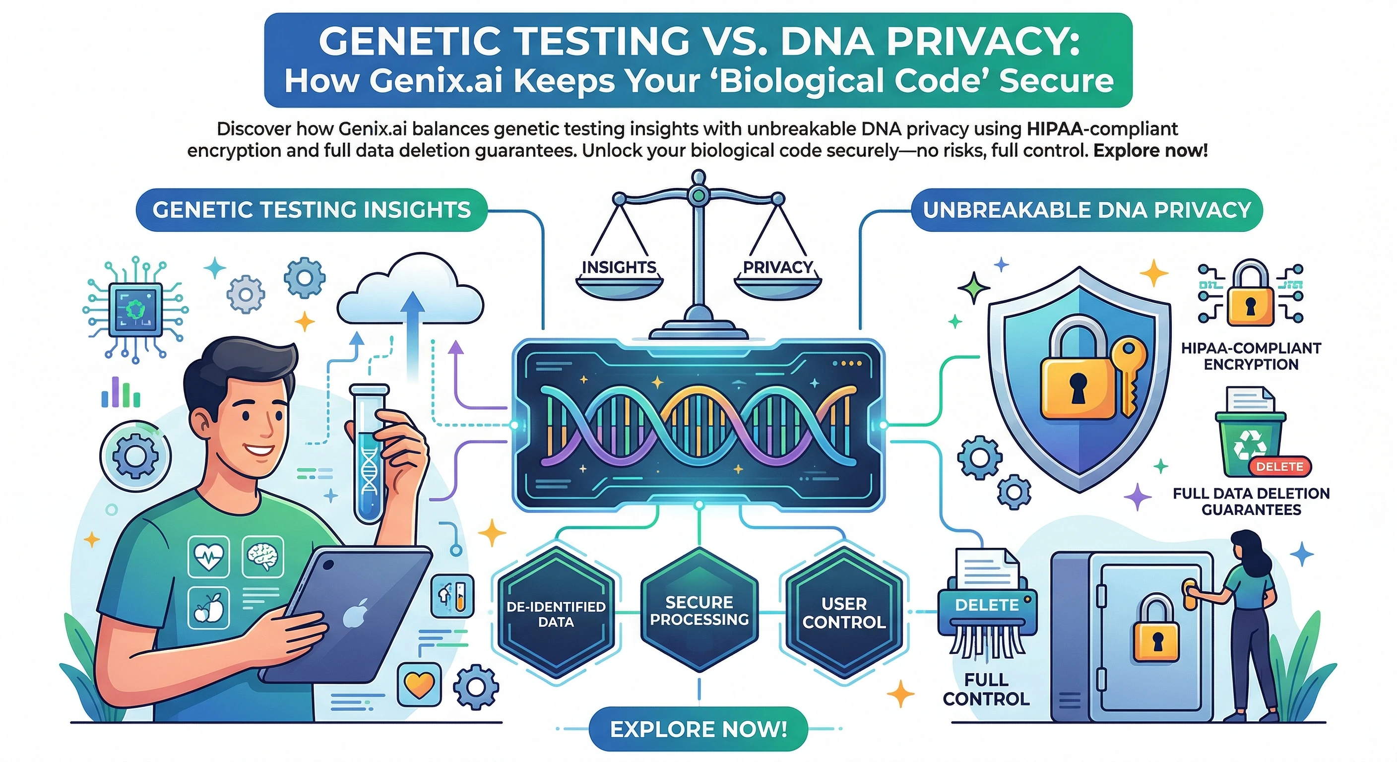 Genetic Testing vs. DNA Privacy: How Genix.ai Keeps Your 'Biological Code' Secure