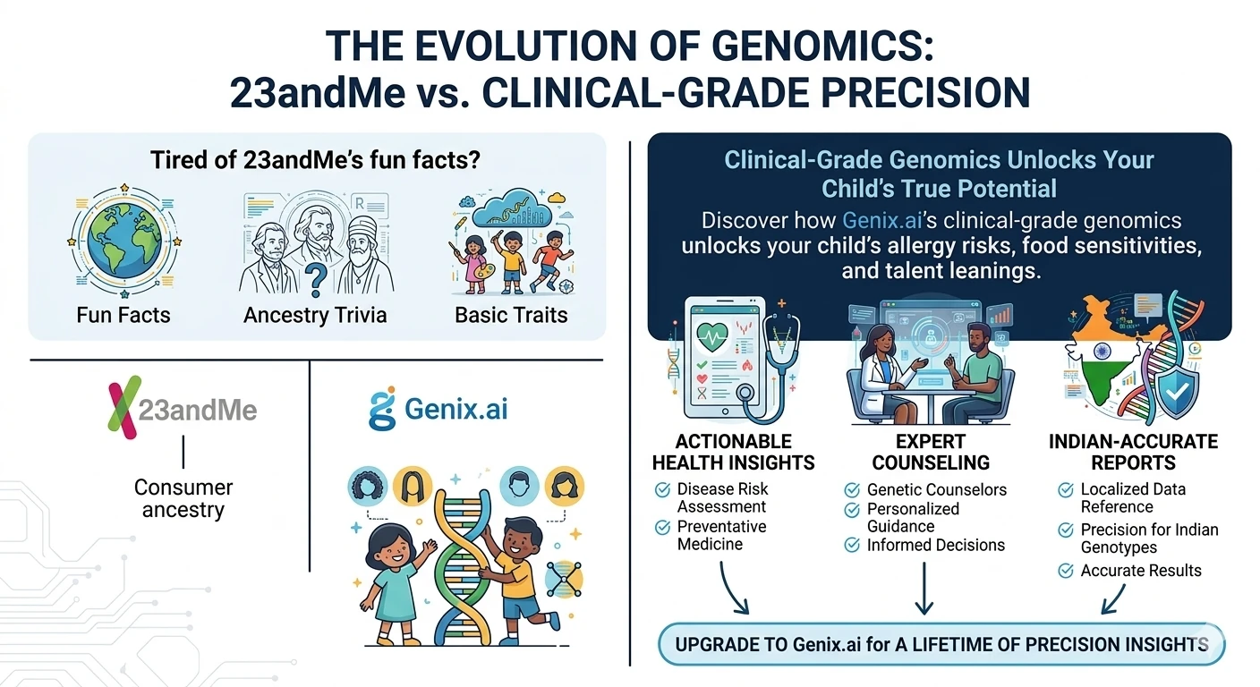 Why 23andMe Isn't Enough: The Difference Between Ancestry and Clinical-Grade Genomics